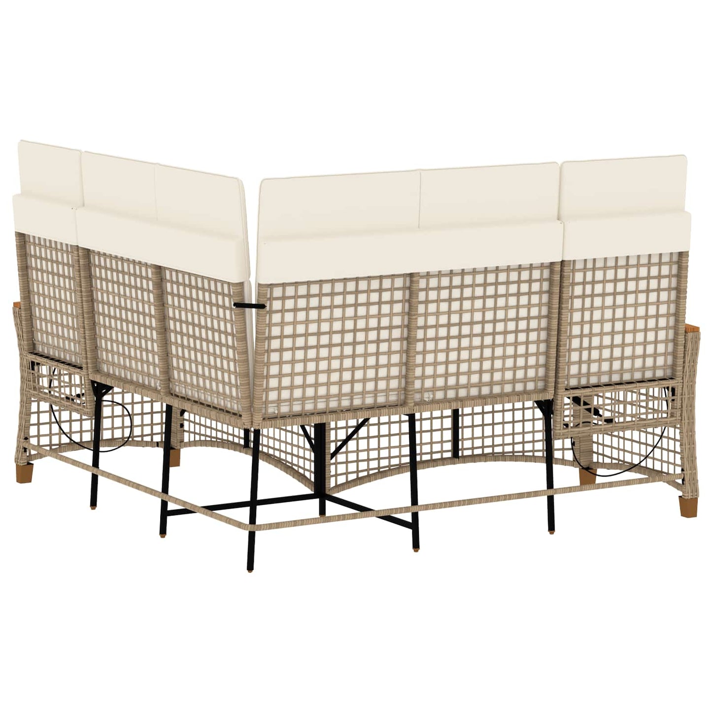 Set di Divani Recliner da Giardino Beige e Bianco Crema | homemem39