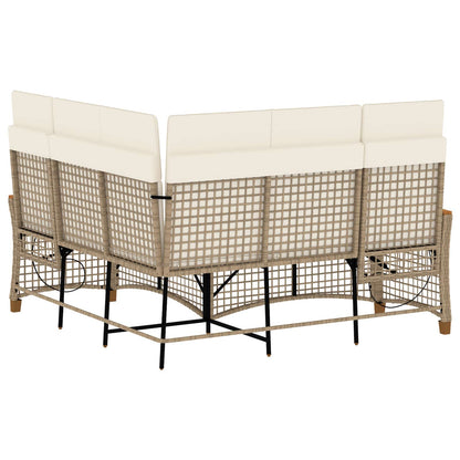 Set di Divani Recliner da Giardino Beige e Bianco Crema | homemem39