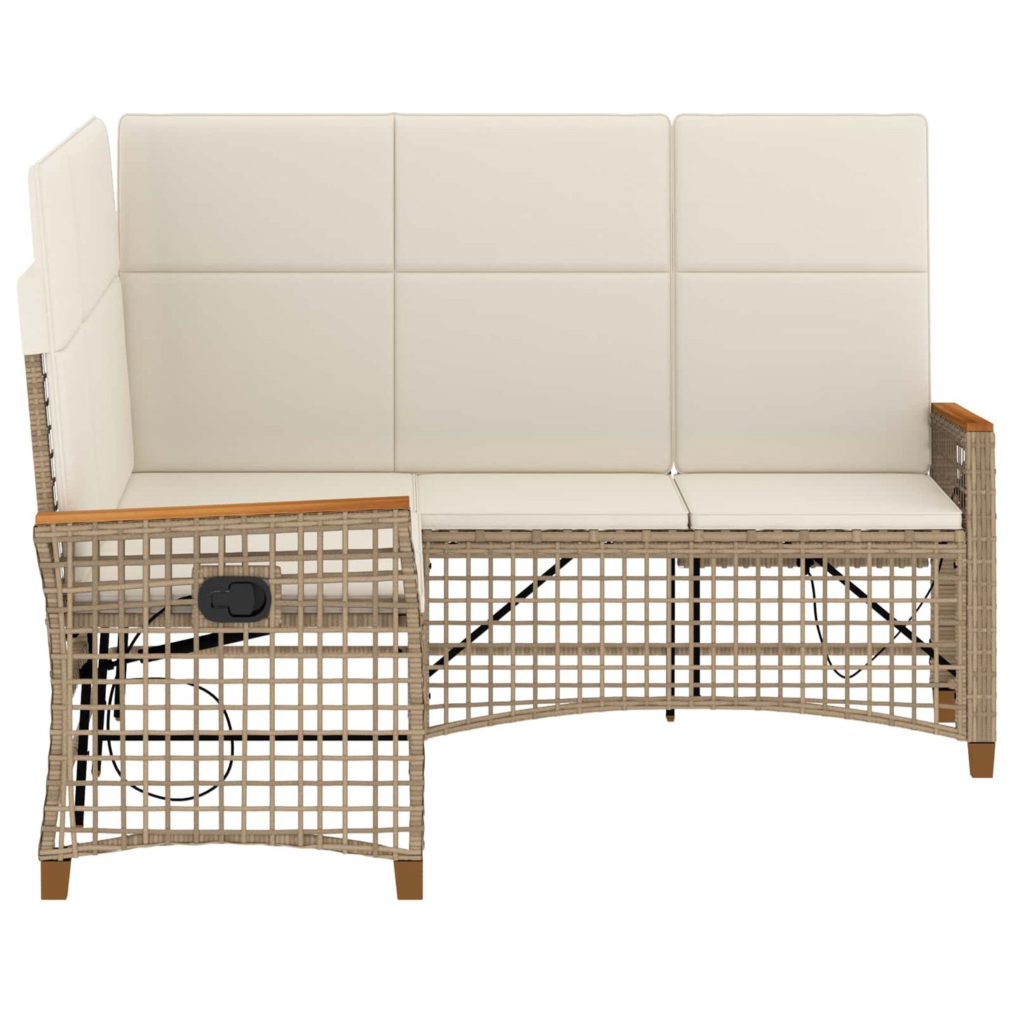 Set di Divani Recliner da Giardino Beige e Bianco Crema | homemem39