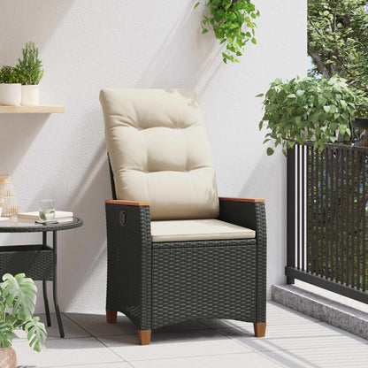 Sedia da giardino reclinabile Nero e Crema 64 x 57,5 x 112 cm | homemem39