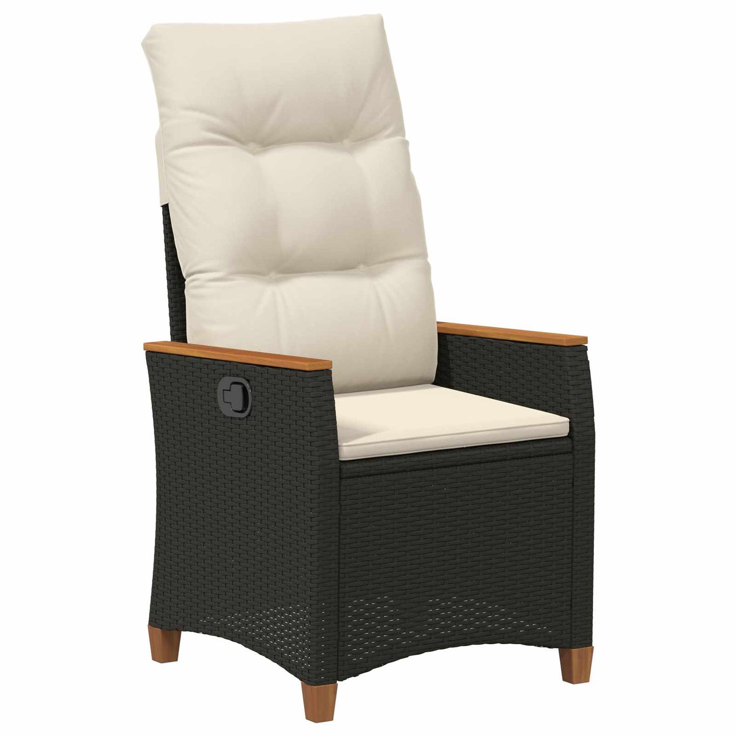 Sedia da giardino reclinabile Nero e Crema 64 x 57,5 x 112 cm | homemem39