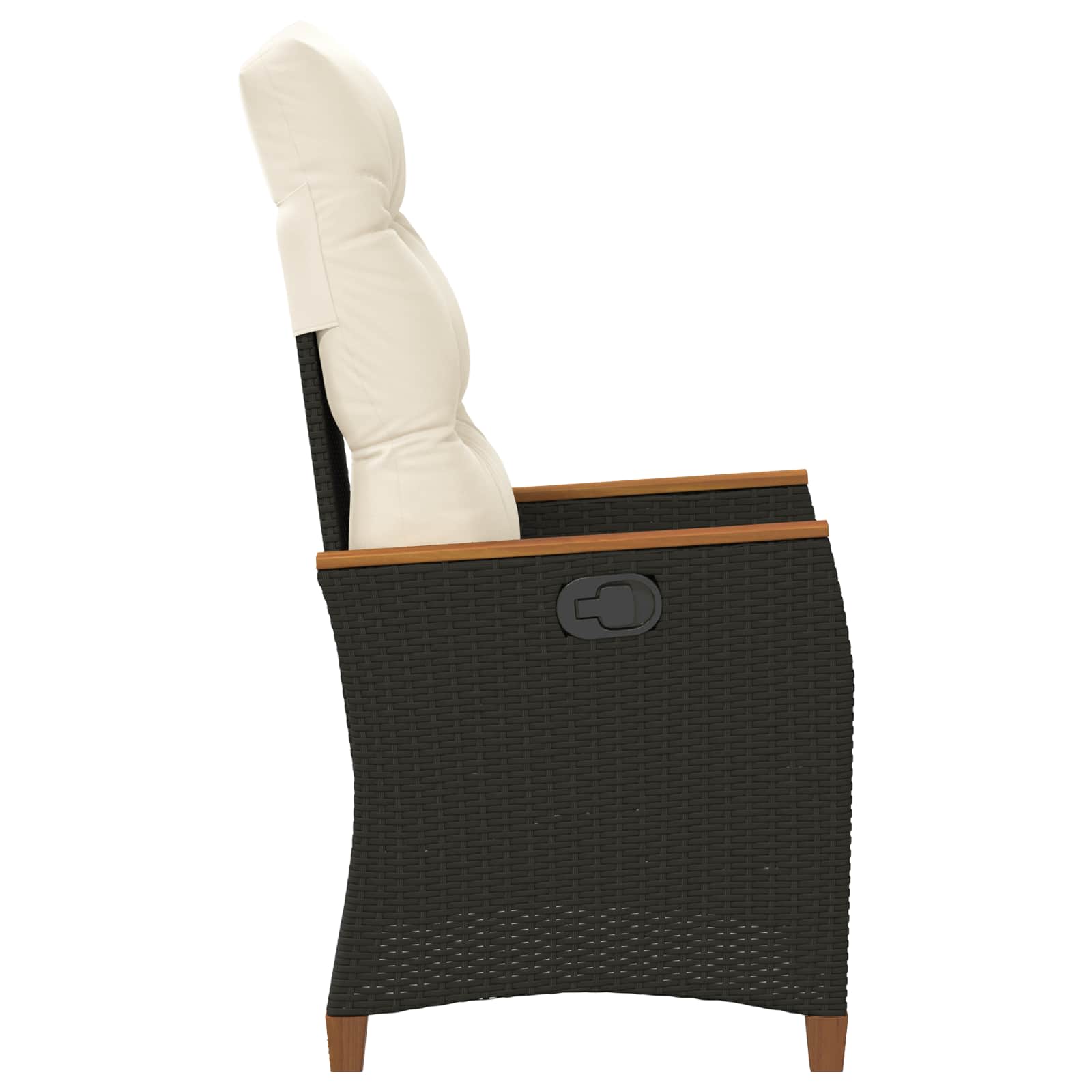 Sedia da giardino reclinabile Nero e Crema 64 x 57,5 x 112 cm | homemem39