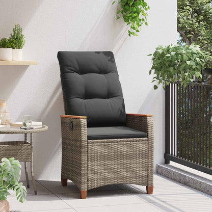 Sedia da giardino reclinabile Grigio e Grigio Scuro polyrattan | homemem39