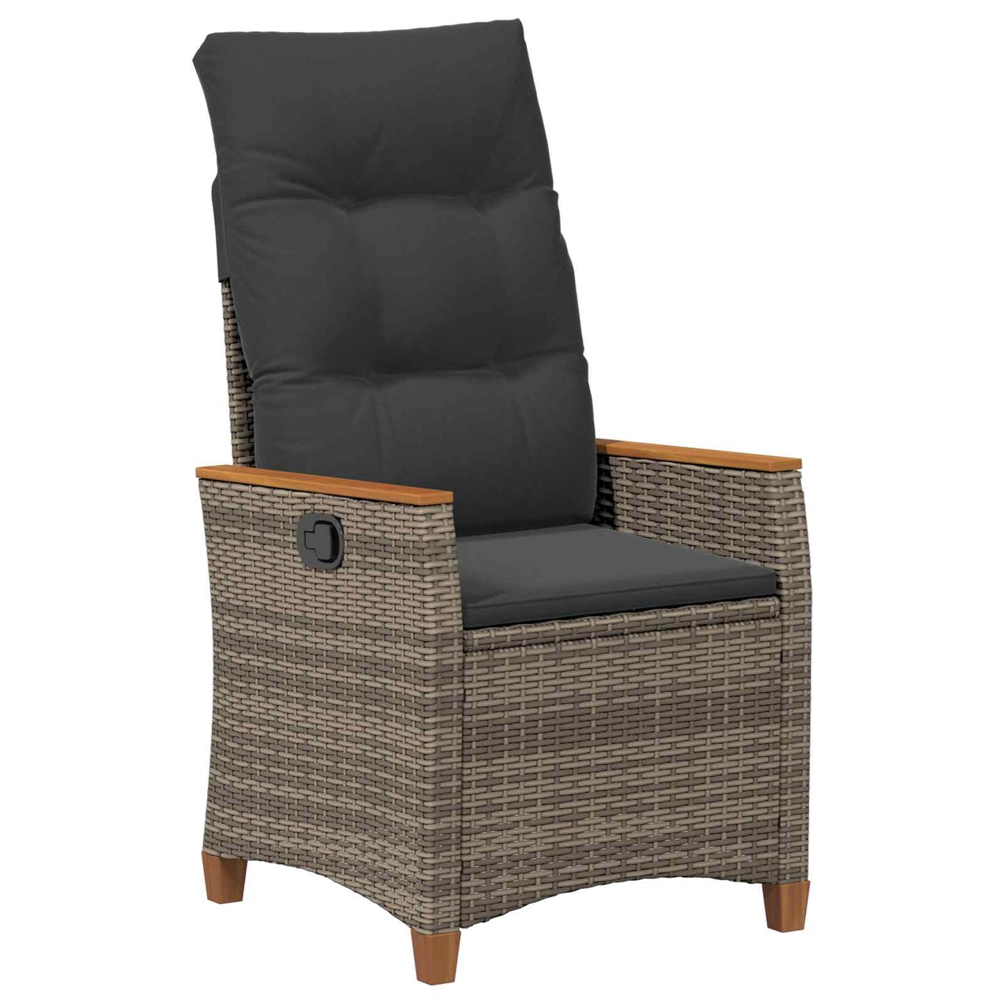 Sedia da giardino reclinabile Grigio e Grigio Scuro polyrattan | homemem39