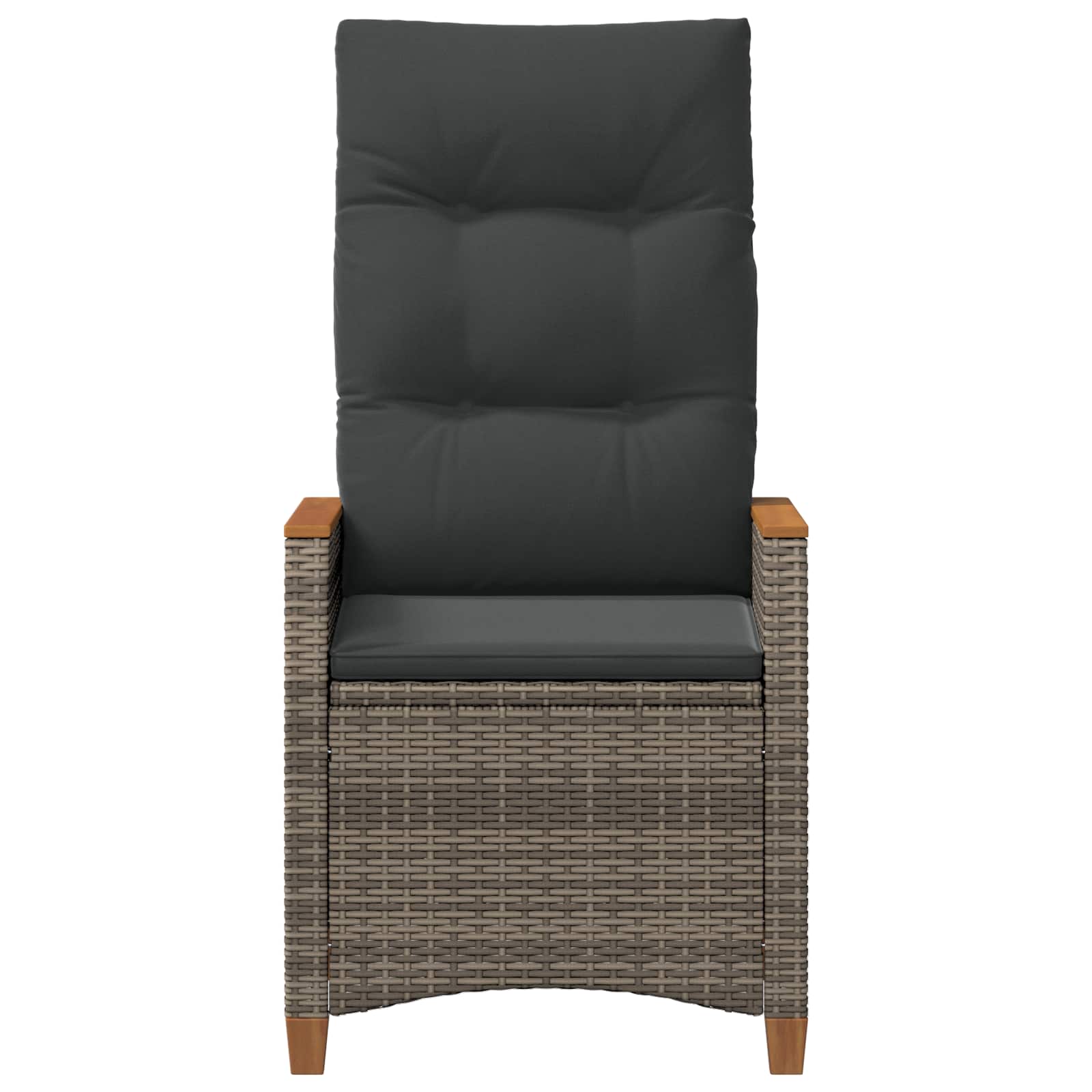Sedia da giardino reclinabile Grigio e Grigio Scuro polyrattan | homemem39