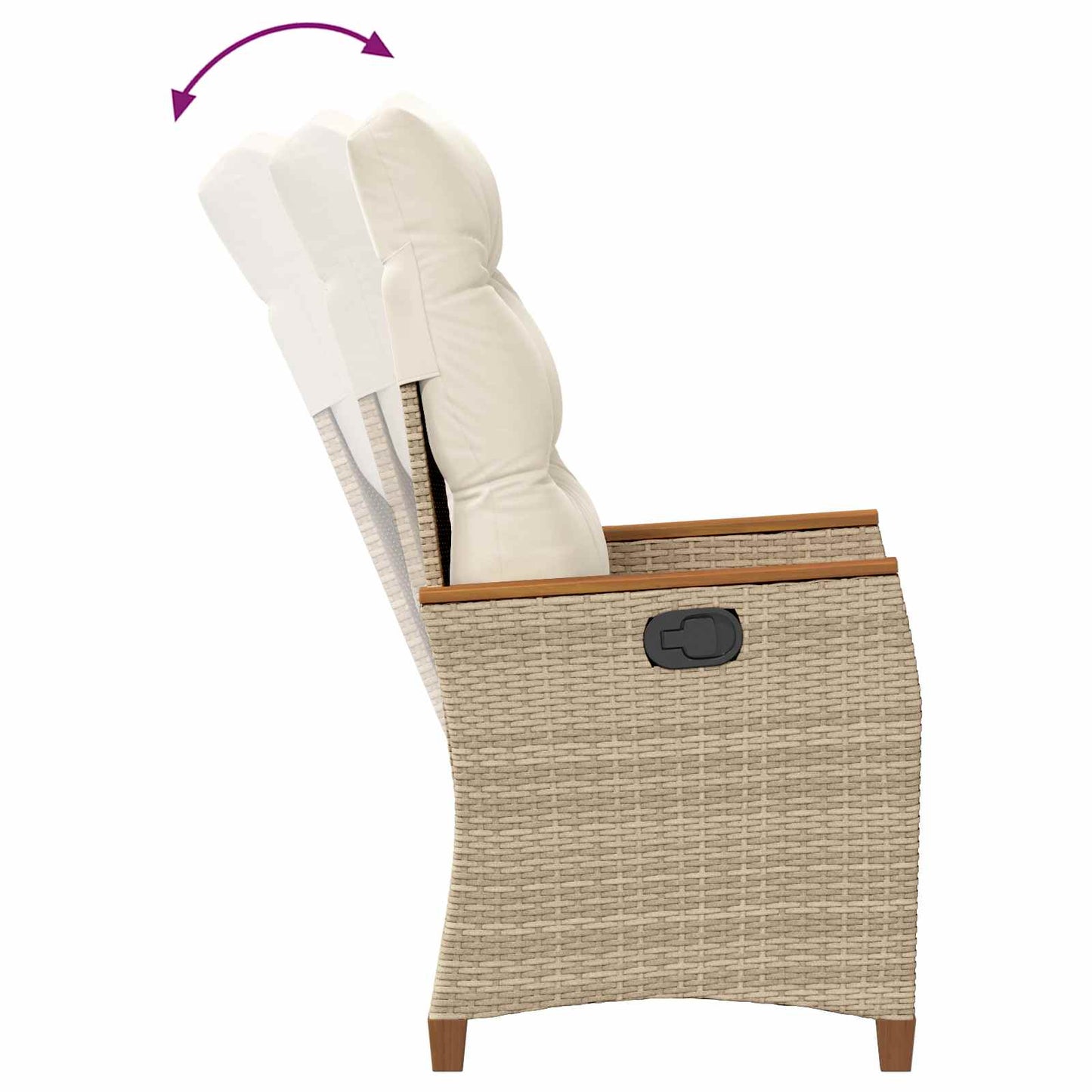 Sedia da giardino reclinabile Beige e Crema 64 x 57,5 x 112 cm