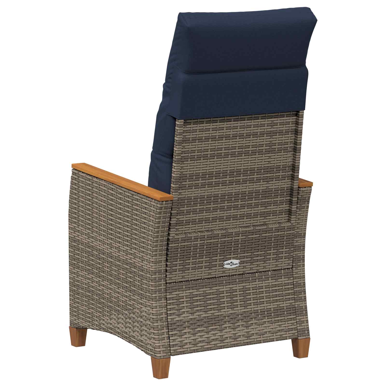 Sedia da giardino reclinabile Grigio e Blu Navy polyrattan | homemem39