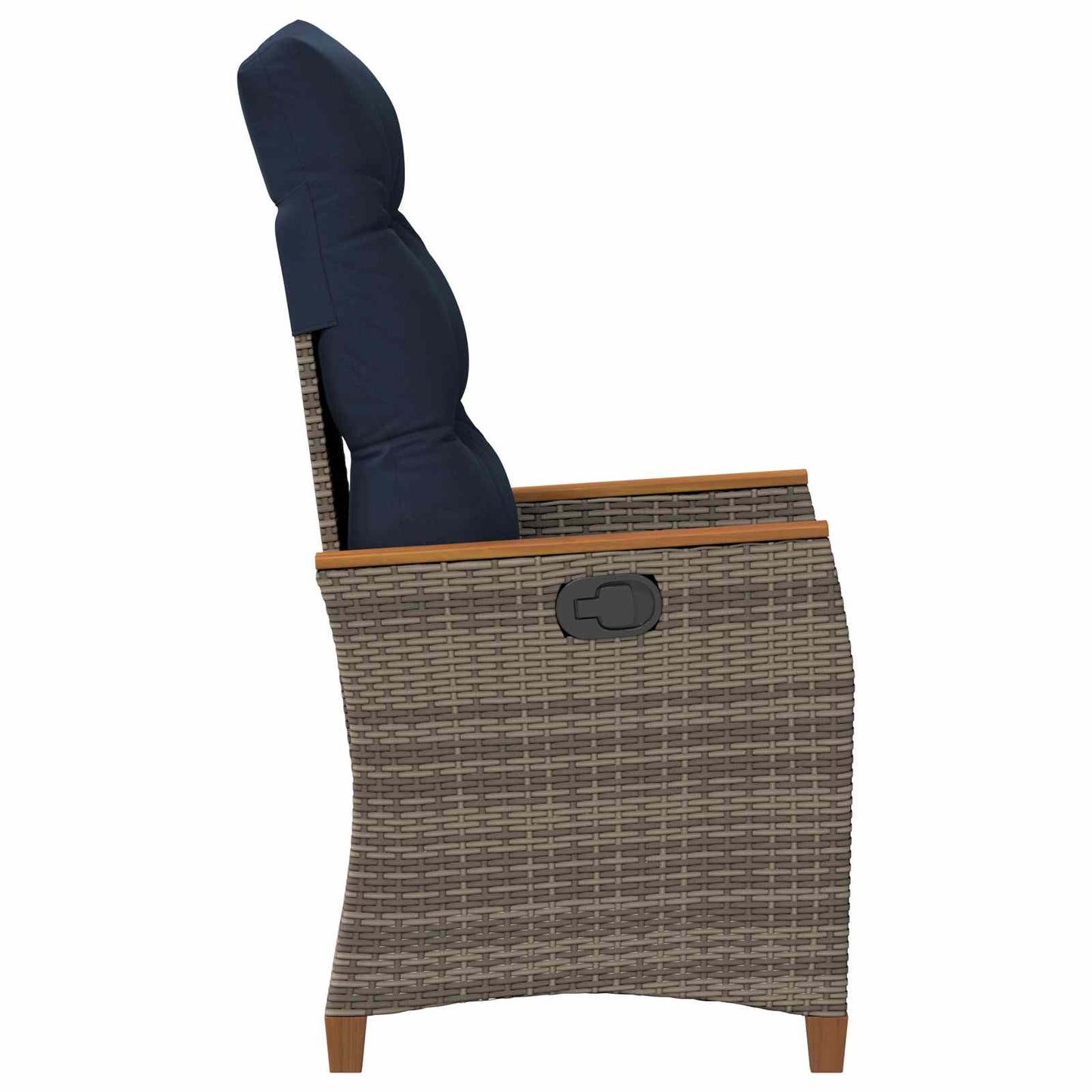 Sedia da giardino reclinabile Grigio e Blu Navy polyrattan | homemem39