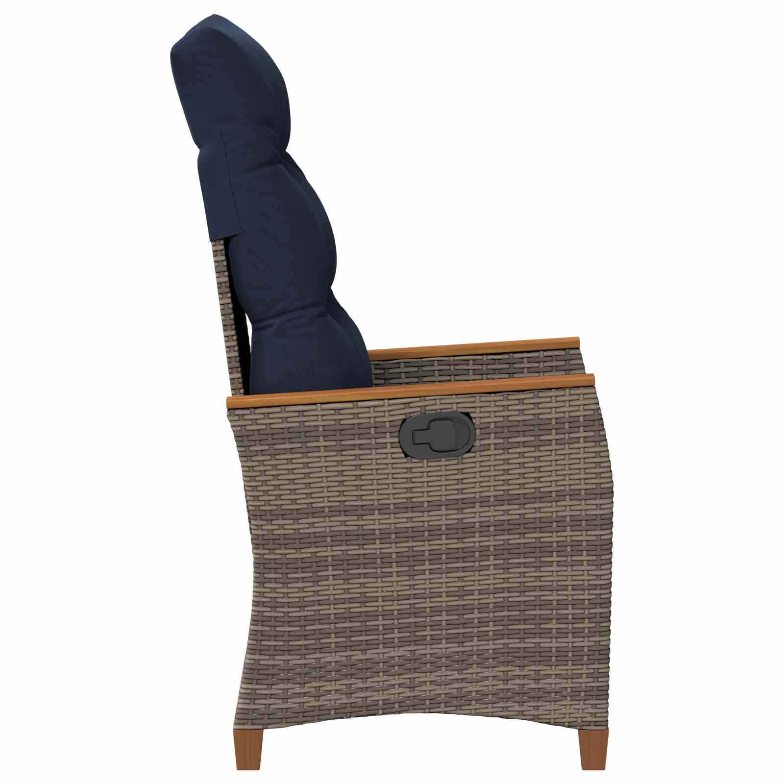 Sedia da giardino reclinabile Grigio e Blu Navy polyrattan | homemem39