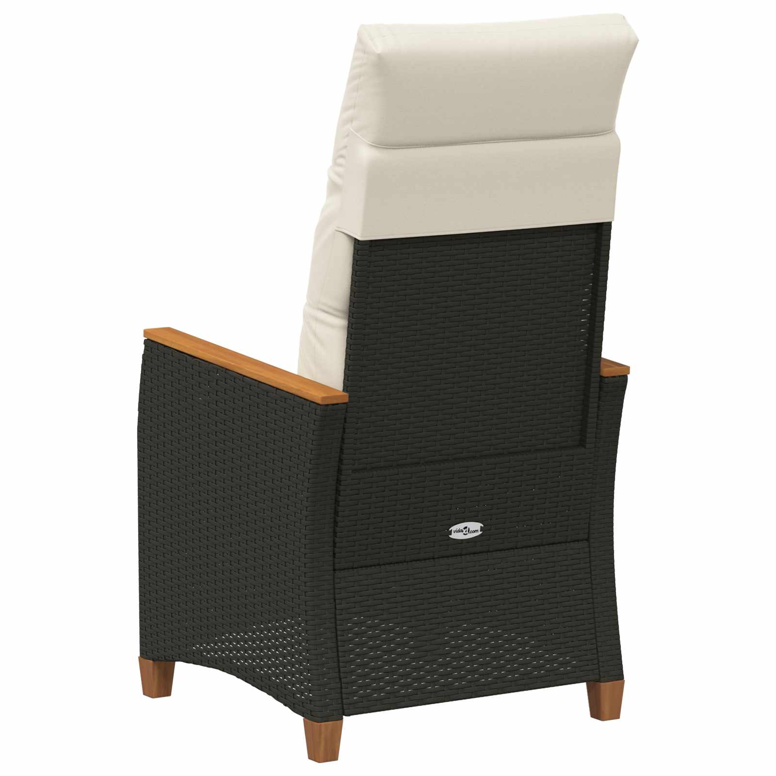 Sedia da giardino reclinabile Nero e Crema 64 x 57,5 x 112 cm | homemem39