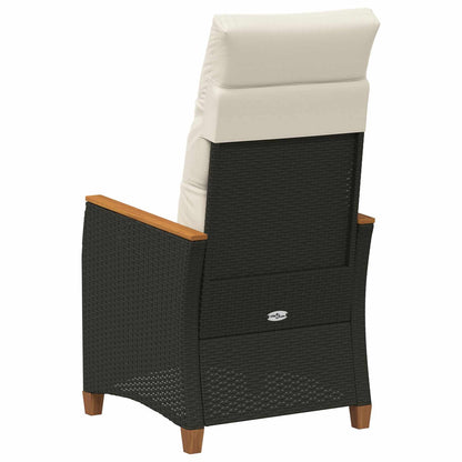 Sedia da giardino reclinabile Nero e Crema 64 x 57,5 x 112 cm | homemem39