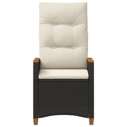 Sedia da giardino reclinabile Nero e Crema 64 x 57,5 x 112 cm | homemem39