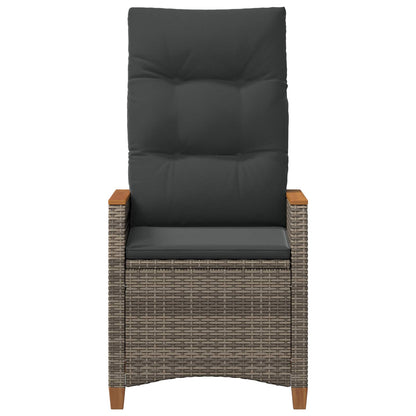 Sedia da giardino reclinabile Grigio e Grigio Scuro polyrattan | homemem39