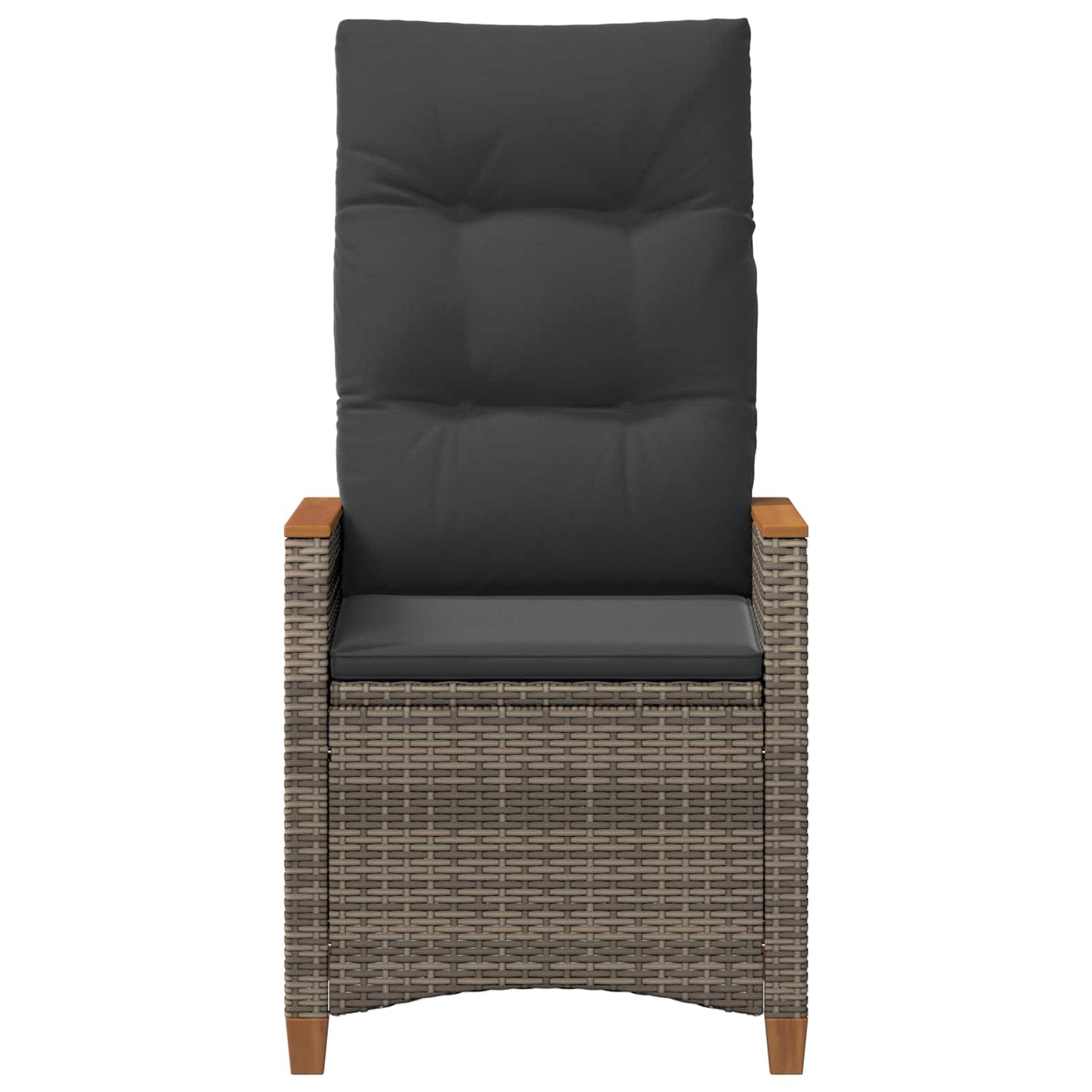 Sedia da giardino reclinabile Grigio e Grigio Scuro polyrattan