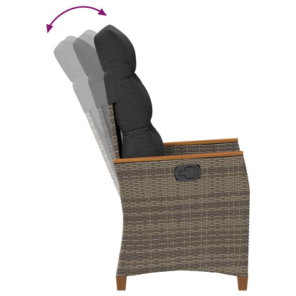 Sedia da giardino reclinabile Grigio e Grigio Scuro polyrattan | homemem39