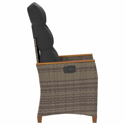 Sedia da giardino reclinabile Grigio e Grigio Scuro polyrattan | homemem39