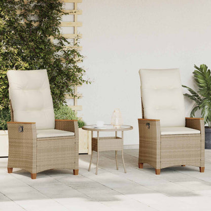 Sedia da giardino reclinabile Beige e Crema 64 x 57,5 x 112 cm | homemem39