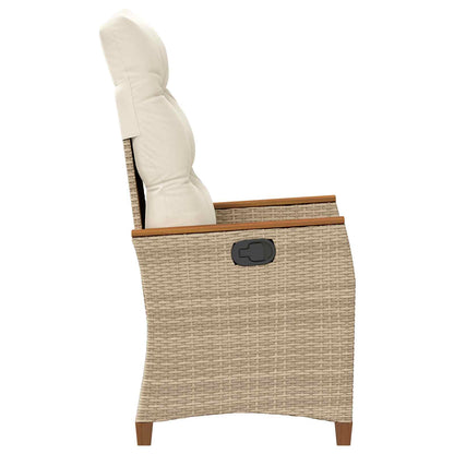 Sedia da giardino reclinabile Beige e Crema 64 x 57,5 x 112 cm