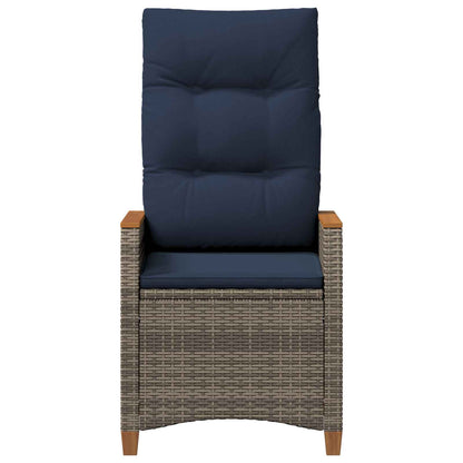 Sedia da giardino reclinabile 2 pcs Grigio e Blu Navy | homemem39