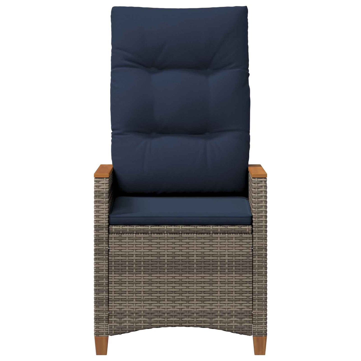 Sedia da giardino reclinabile 2 pcs Grigio e Blu Navy