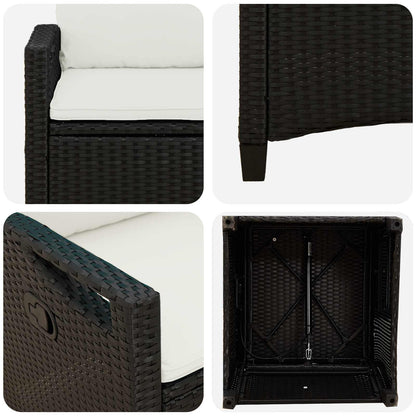 Sedia da Giardino 2 pcs Nero e Crema 56 x 60 x 112 cm