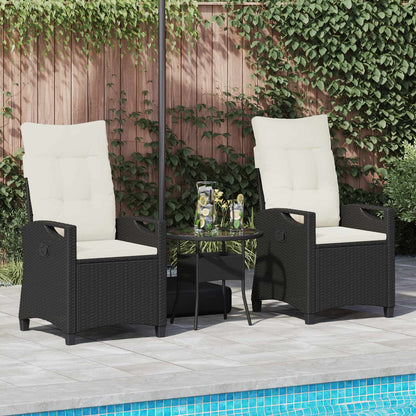 Sedia da Giardino 2 pcs Nero e Crema 56 x 60 x 112 cm