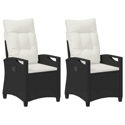 Sedia da Giardino 2 pcs Nero e Crema 56 x 60 x 112 cm