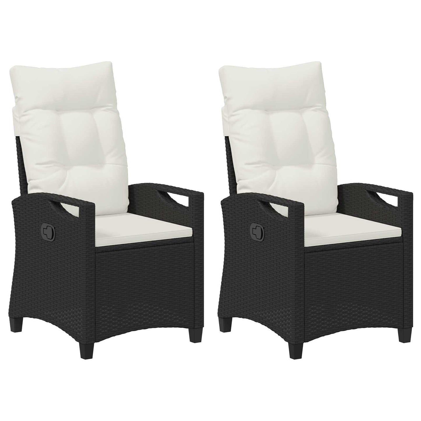 Sedia da Giardino 2 pcs Nero e Crema 56 x 60 x 112 cm