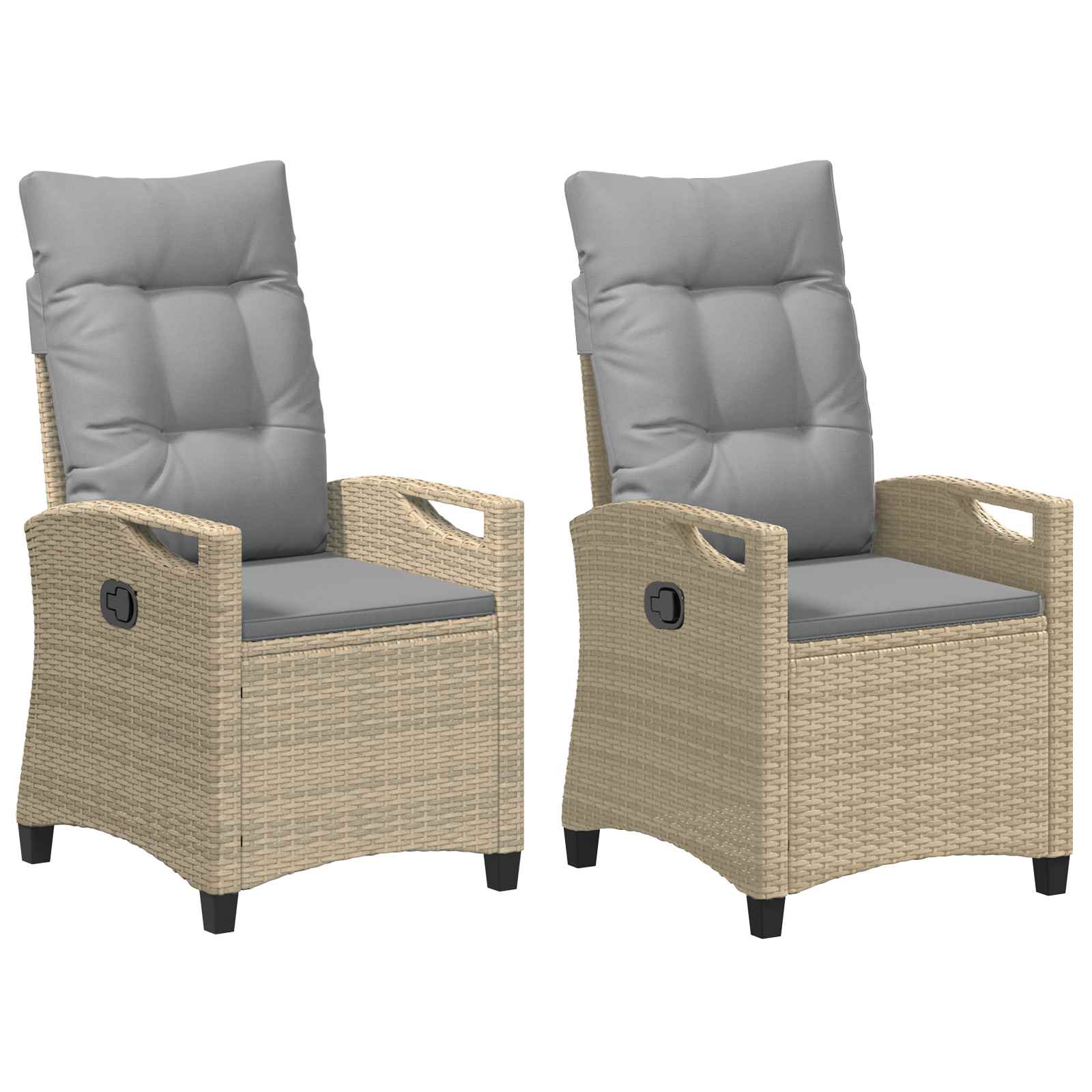 Sedia da Giardino 2 pcs Beige e Grigio Chiaro 56 x 60 x 112 cm | homemem39