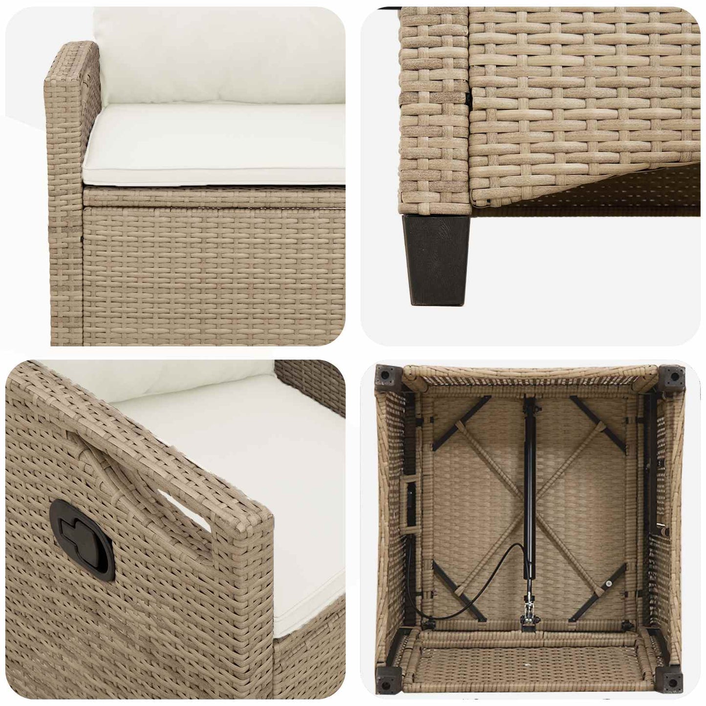Sedia da Giardino 2 pcs Beige e Crema 56 x 60 x 112 cm | homemem39