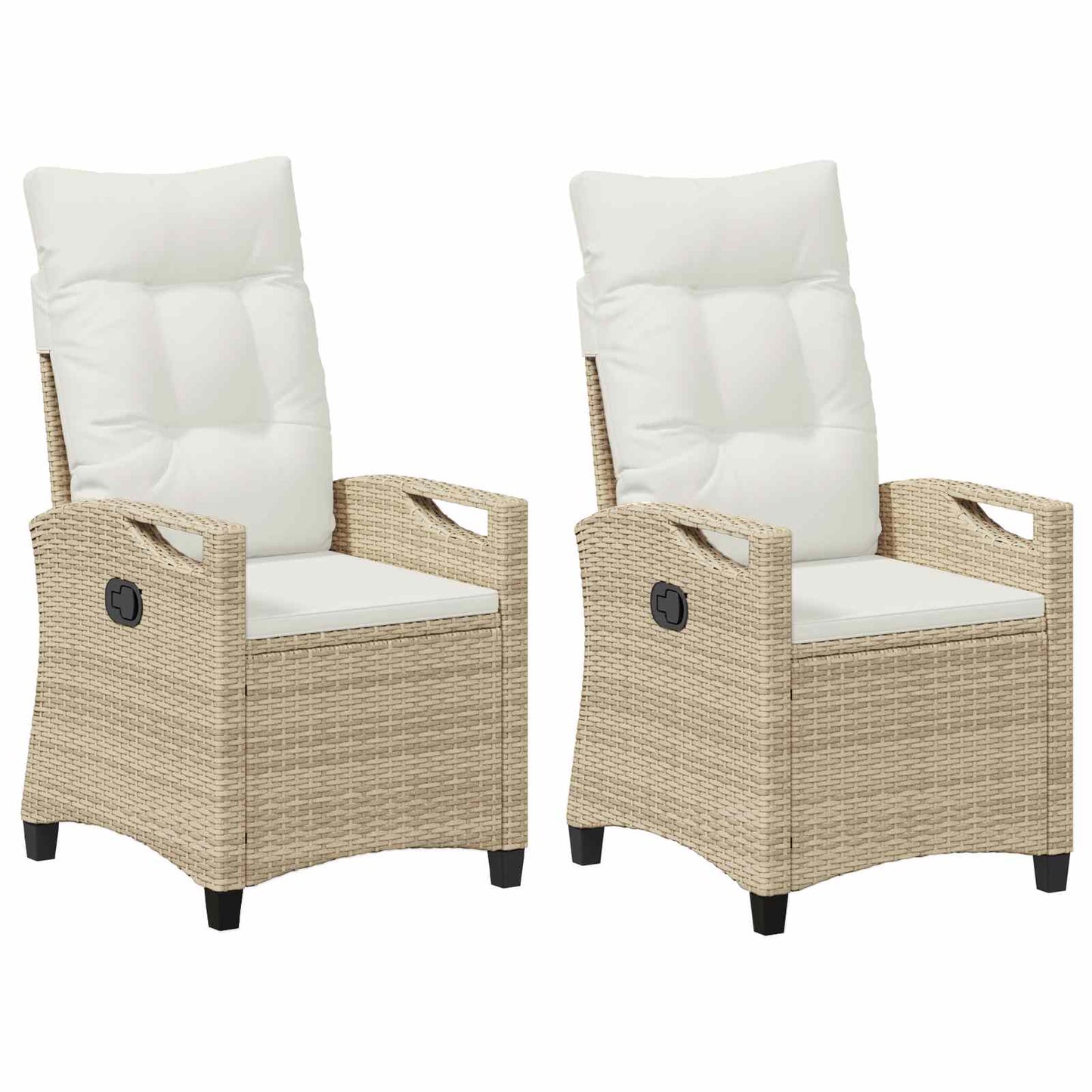 Sedia da Giardino 2 pcs Beige e Crema 56 x 60 x 112 cm | homemem39