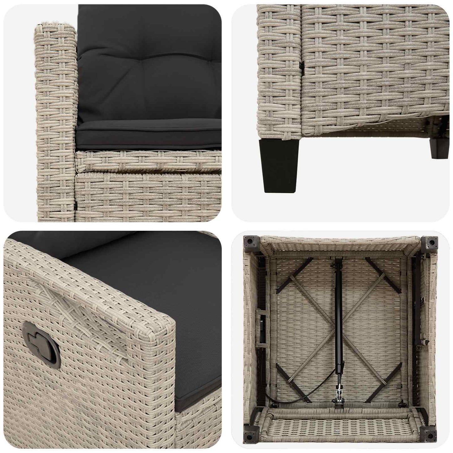 Sedia da Giardino 2 pcs Grigio chiaro e grigio scuro | homemem39