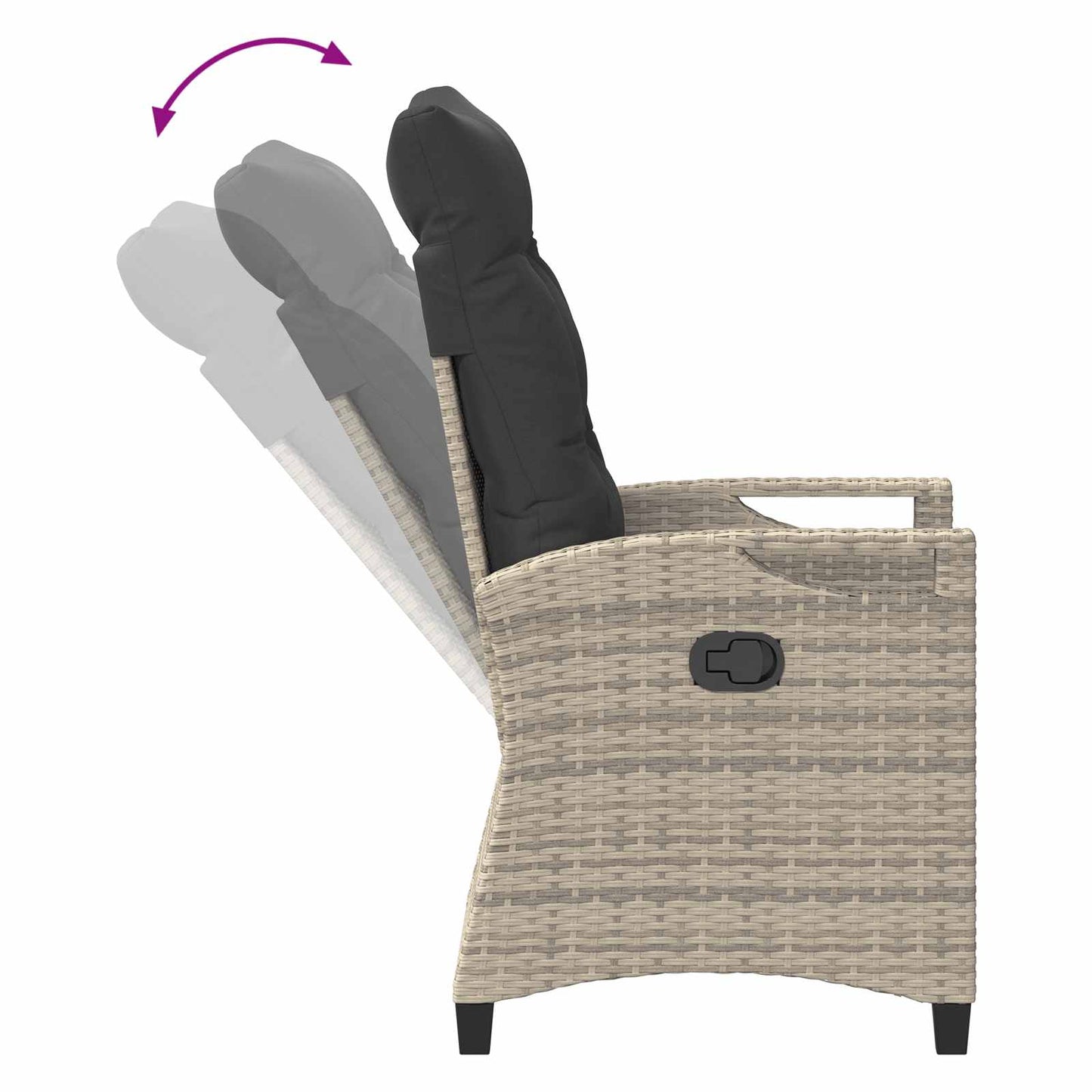 Sedia da Giardino 2 pcs Grigio chiaro e grigio scuro | homemem39