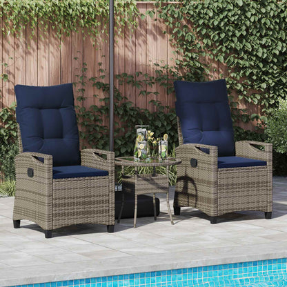 Sedia da Giardino 2 pcs grigio e blu navy 56 x 60 x 112 cm | homemem39