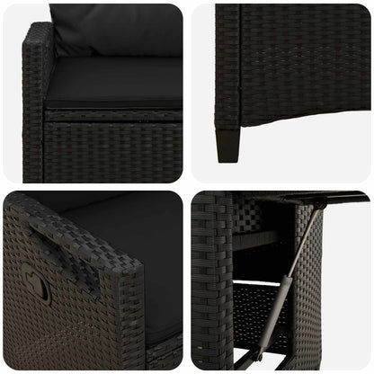 Sedia da giardino reclinabile Nero 56 x 60 x 112 cm polyrattan | homemem39