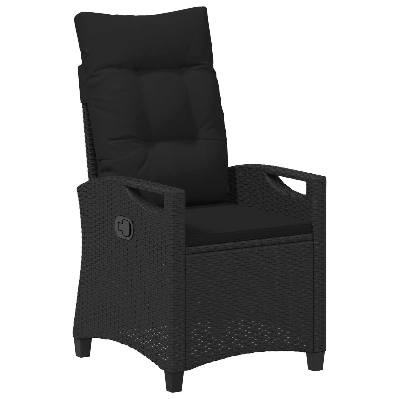 Sedia da giardino reclinabile Nero 56 x 60 x 112 cm polyrattan | homemem39