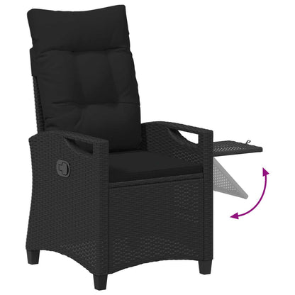 Sedia da giardino reclinabile Nero 56 x 60 x 112 cm polyrattan