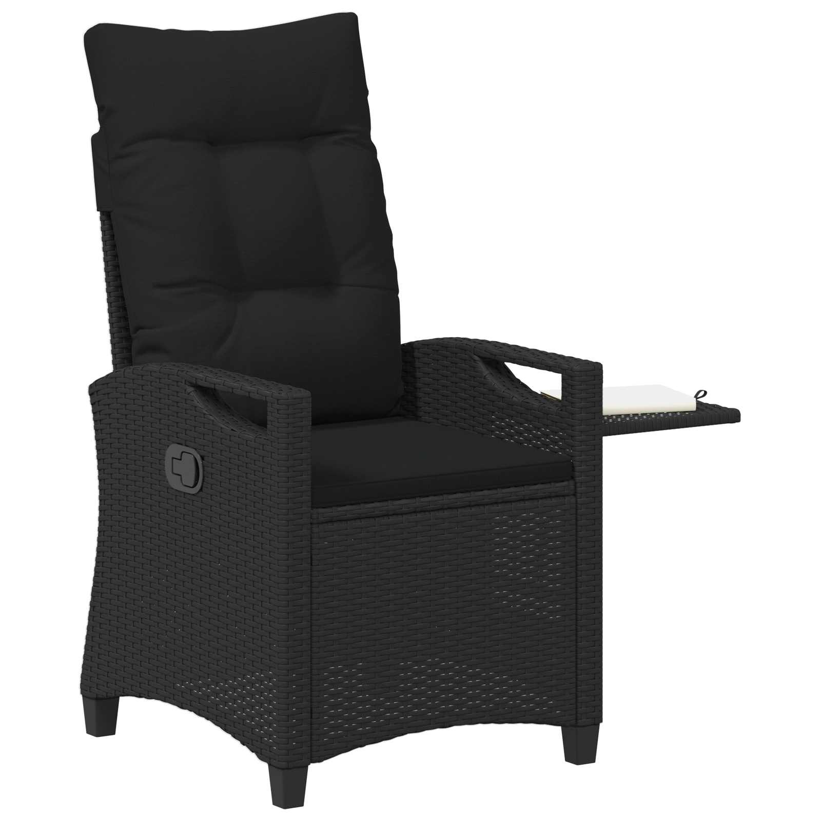 Sedia da giardino reclinabile Nero 56 x 60 x 112 cm polyrattan | homemem39