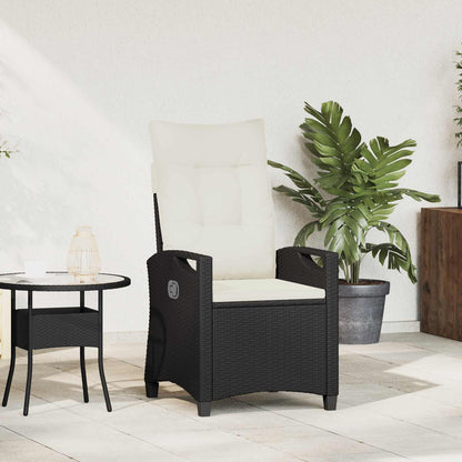 Sedia da giardino reclinabile Nero e Crema 56 x 60 x 112 cm | homemem39