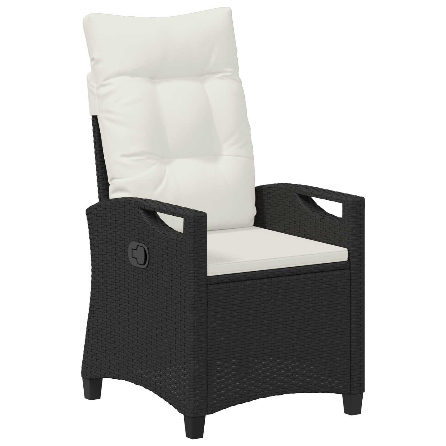 Sedia da giardino reclinabile Nero e Crema 56 x 60 x 112 cm | homemem39