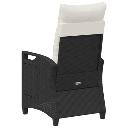 Sedia da giardino reclinabile Nero e Crema 56 x 60 x 112 cm | homemem39