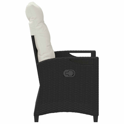 Sedia da giardino reclinabile Nero e Crema 56 x 60 x 112 cm | homemem39