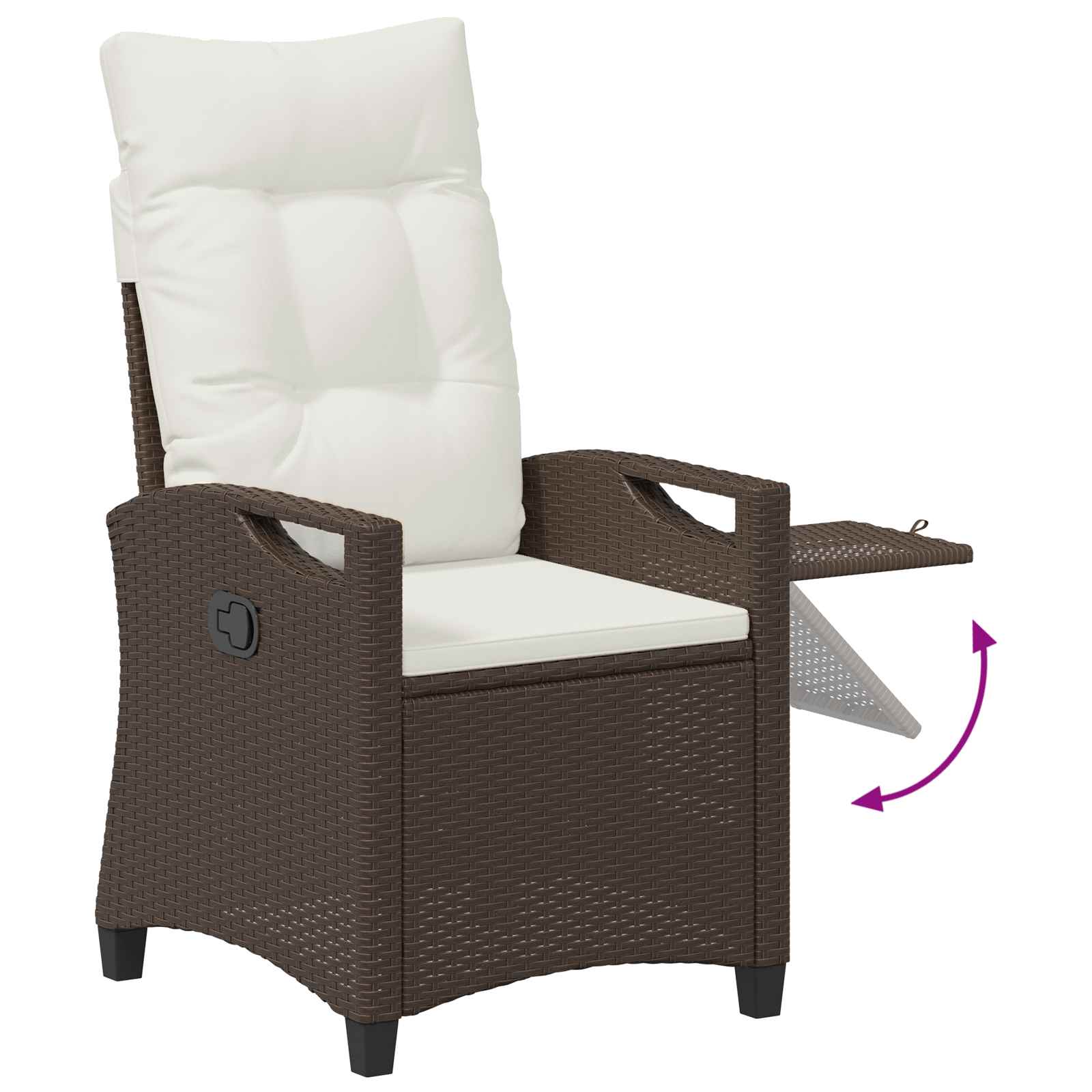 Sedia da giardino reclinabile Marrone e Crema 56 x 60 x 112 cm | homemem39