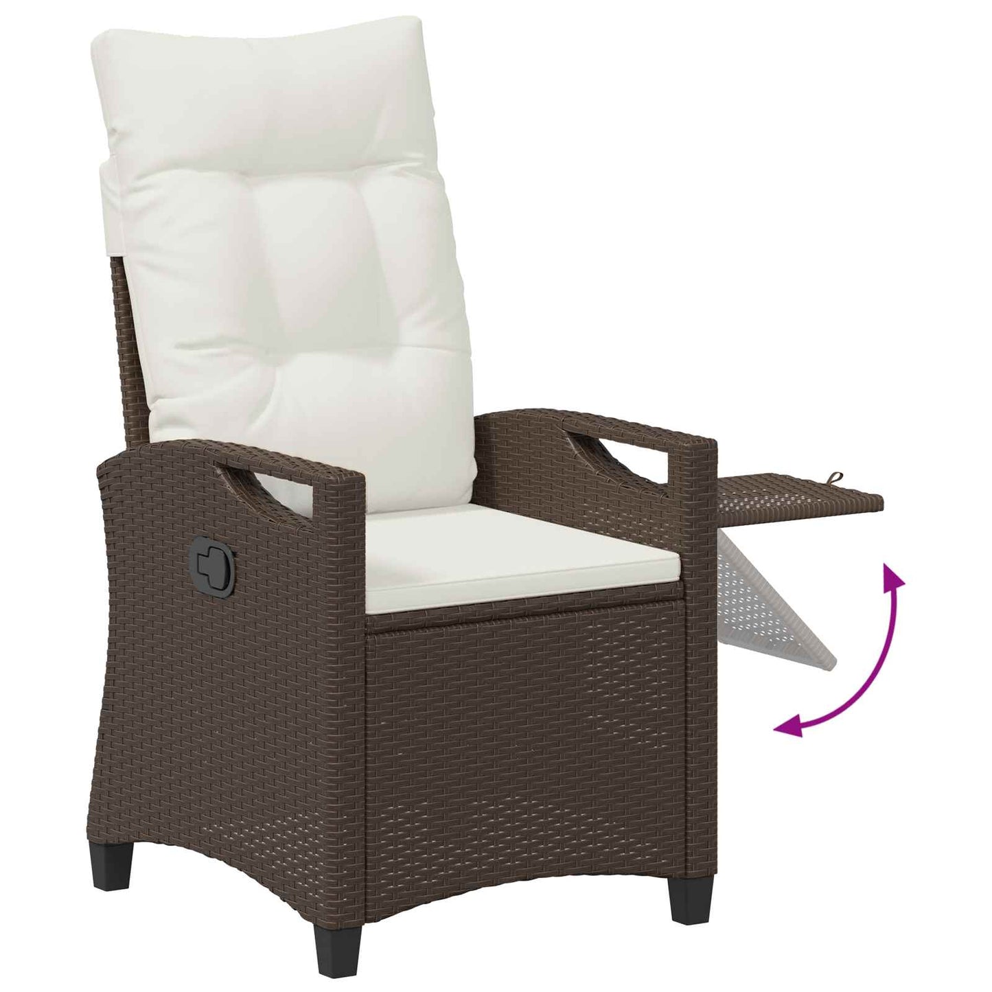Sedia da giardino reclinabile Marrone e Crema 56 x 60 x 112 cm | homemem39