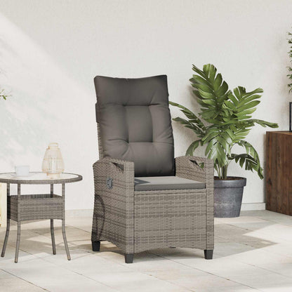 Sedia da giardino reclinabile Grigio e Grigio Scuro polyrattan | homemem39