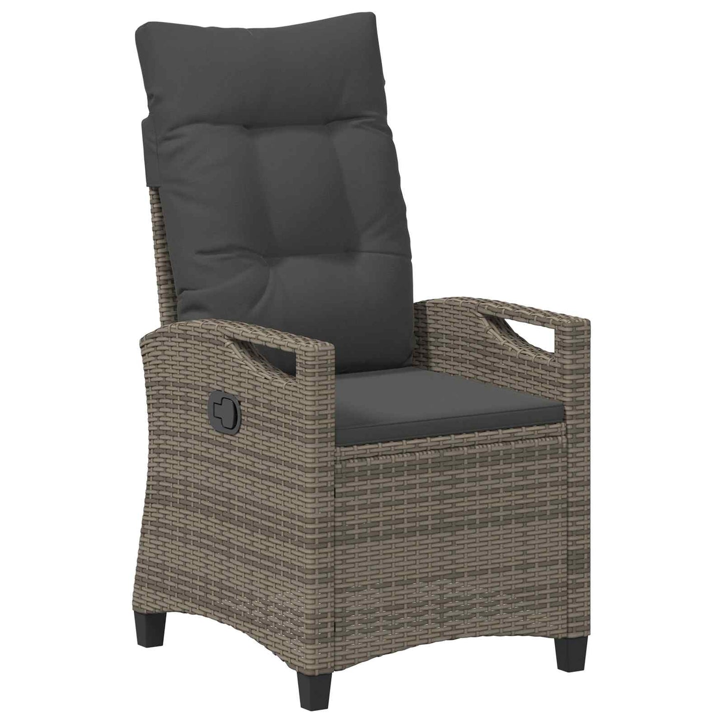 Sedia da giardino reclinabile Grigio e Grigio Scuro polyrattan | homemem39