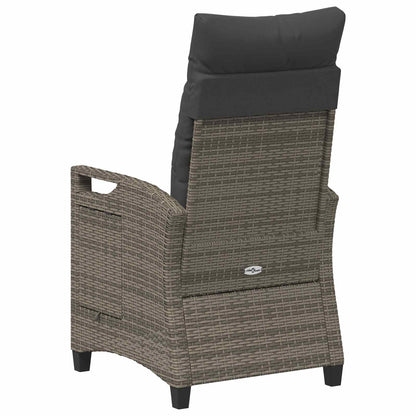 Sedia da giardino reclinabile Grigio e Grigio Scuro polyrattan | homemem39