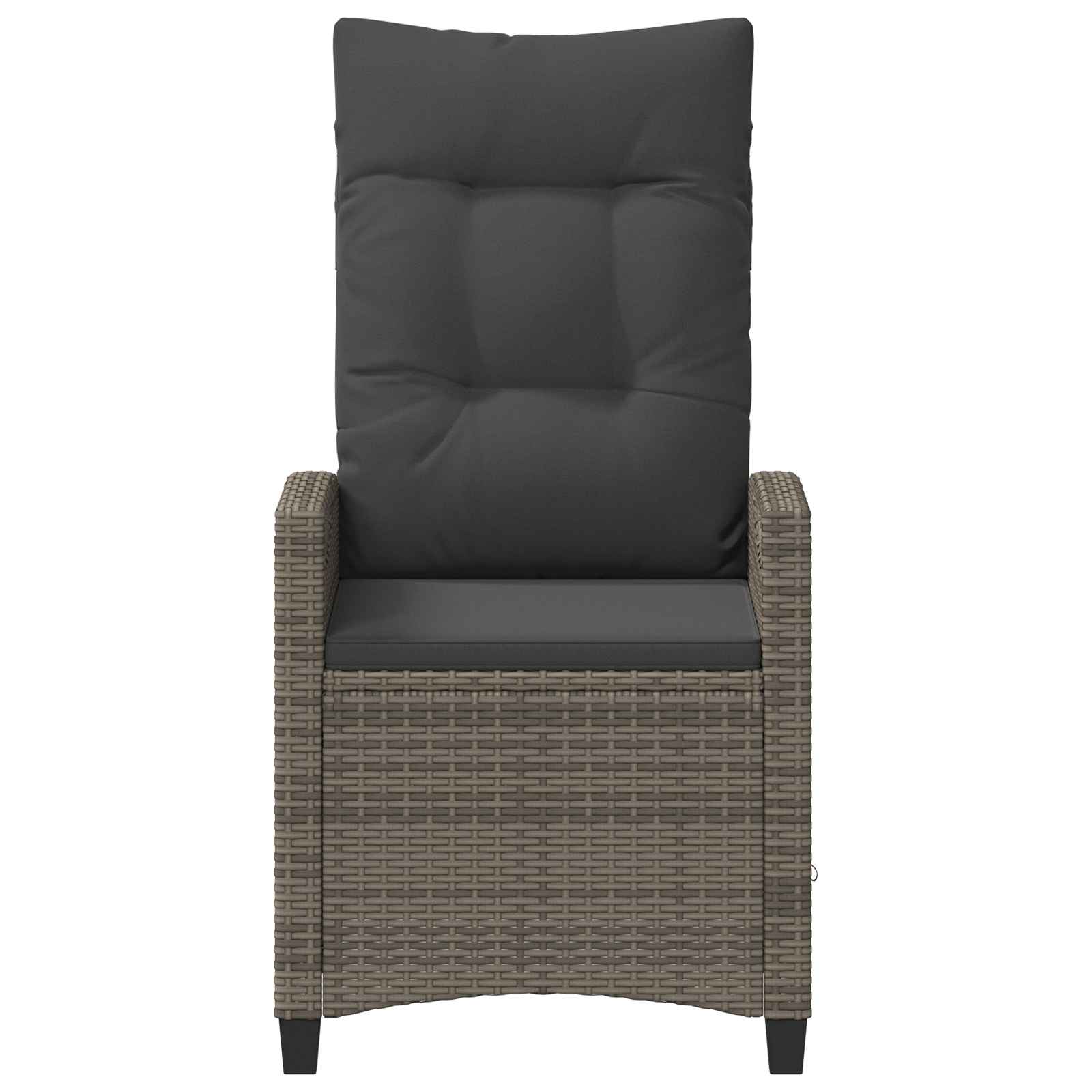 Sedia da giardino reclinabile Grigio e Grigio Scuro polyrattan | homemem39
