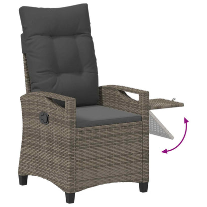 Sedia da giardino reclinabile Grigio e Grigio Scuro polyrattan | homemem39