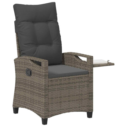 Sedia da giardino reclinabile Grigio e Grigio Scuro polyrattan | homemem39